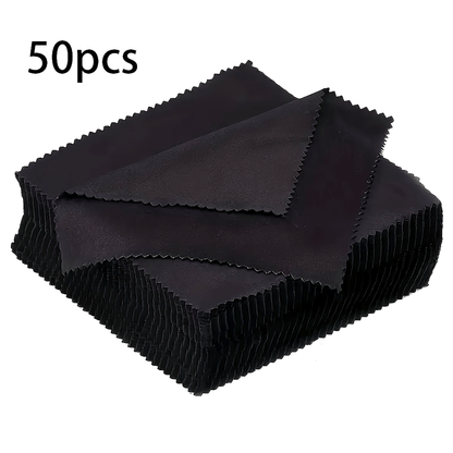 [Bestseller] Pack of 50 Reusable Microfiber Cleaning Cloths, Made with Non-Woven Polyester Fabric for Glasses, Jewelry, Electronics - Versatile Multi-Purpose Wipes