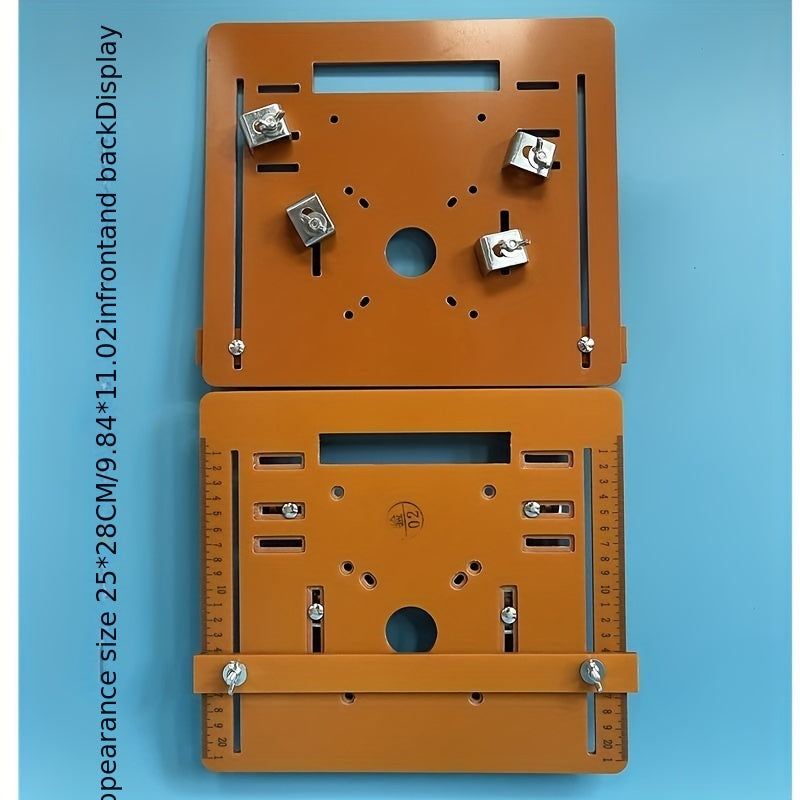 Woodworking laser marking tool with inverted positioning base.