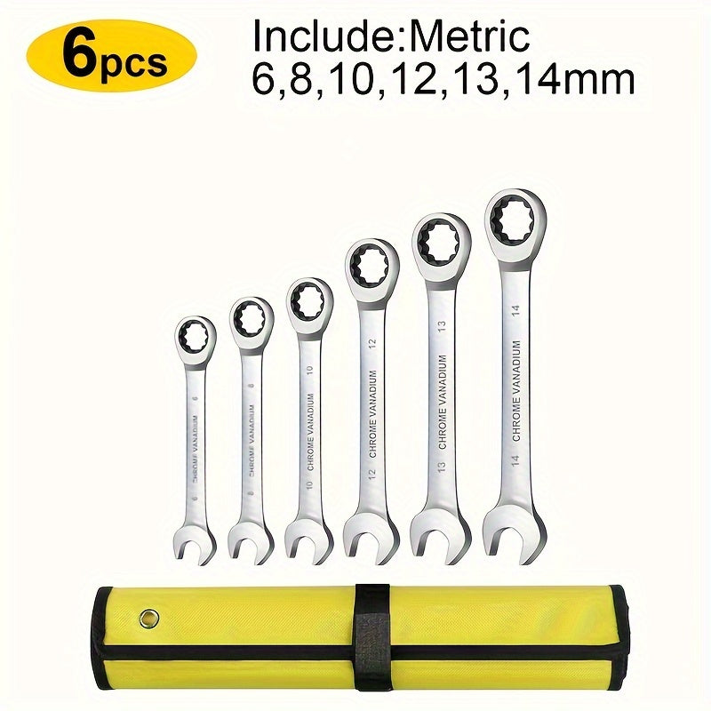 Mechanical ratchet wrench set for auto repair, no electricity or battery required.