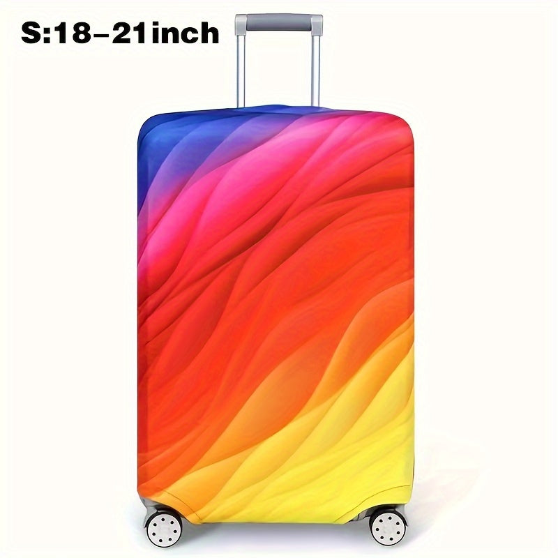 Cartoon patterned elastic luggage cover for travel suitcase or trolley duffle case.