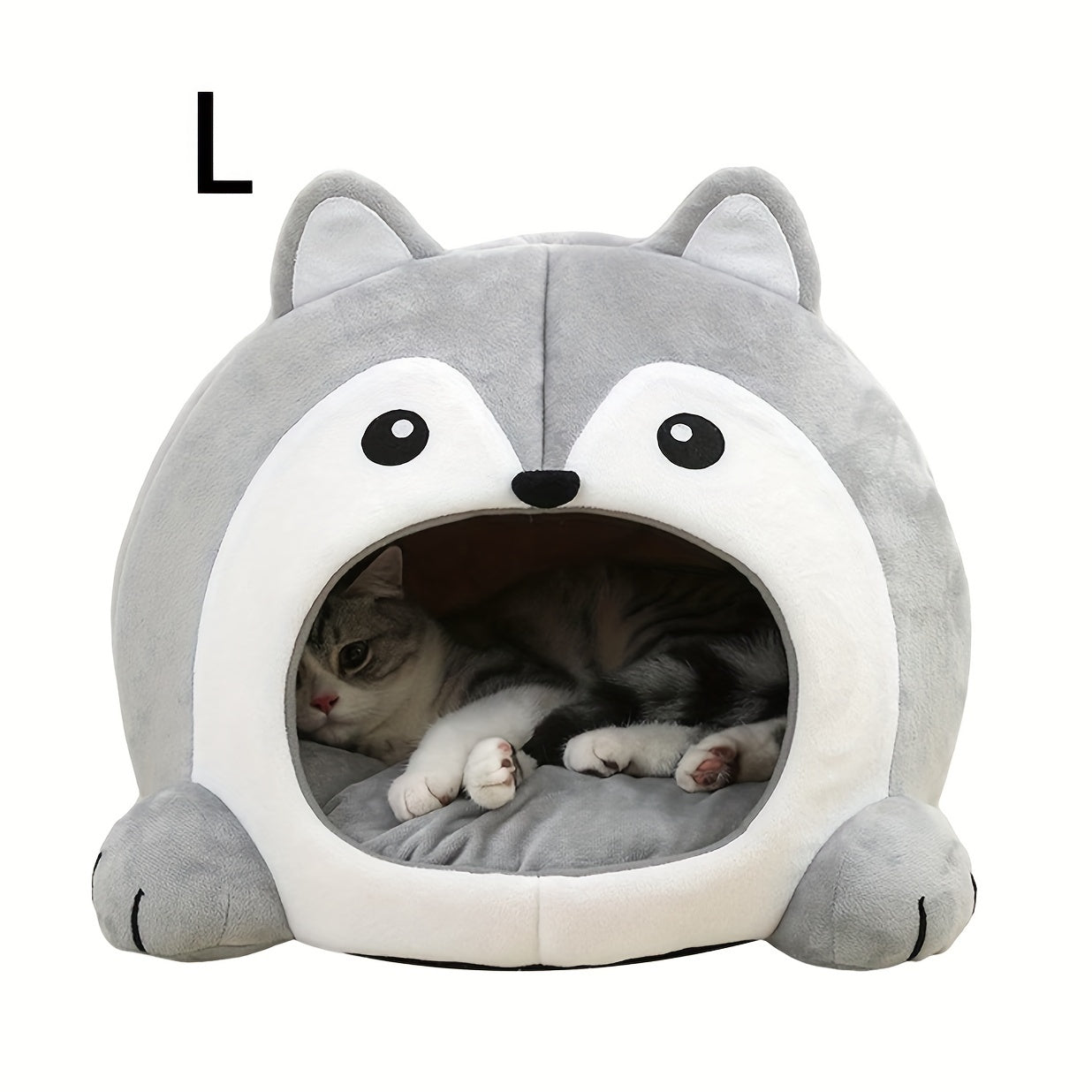 Cozy cat bed for puppies and kittens, providing a warm and soft sleeping area.