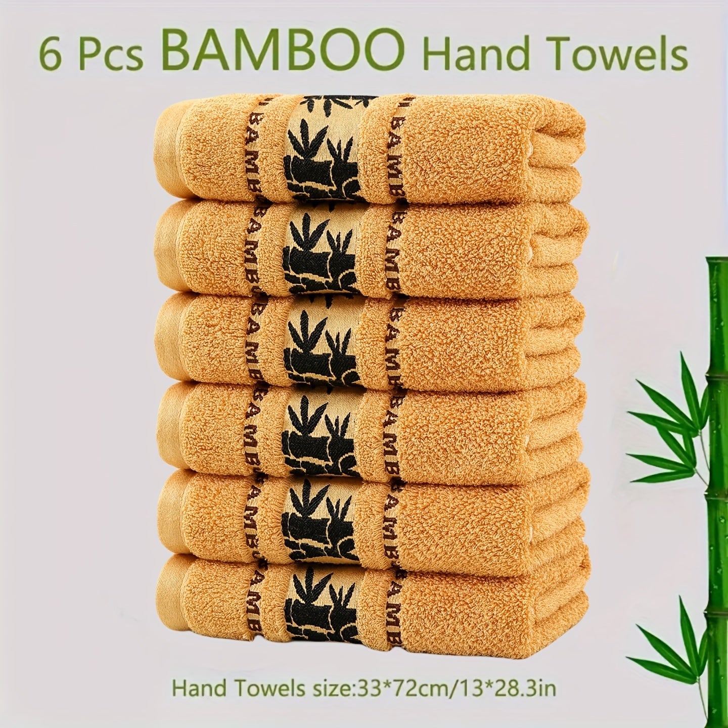 6-piece Bamboo Fiber Towel Set: Soft, Quick-dry, Absorbent for Home, Gym, Bathroom