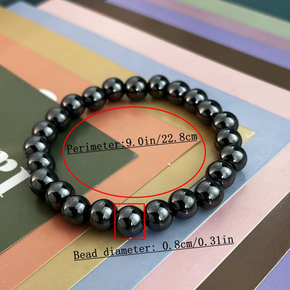 Elegant and fashionable 8mm One Terahertz Energy Stone Beaded Bracelet for women, presented in a gift box. This retro Bohemian style bracelet features natural stone beads, perfect for daily wear and accessorizing. It is suitable for long-term wear and