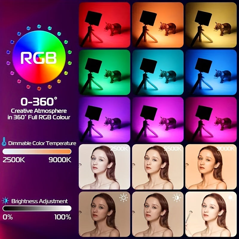 ZOMEI 140 LED свет для селфи с 3 регулируемыми режимами, RGB освещение для помещений. Перезаряжаемый с помощью USB-зарядки. Подходит для телефона, камеры, ноутбука и iPad.