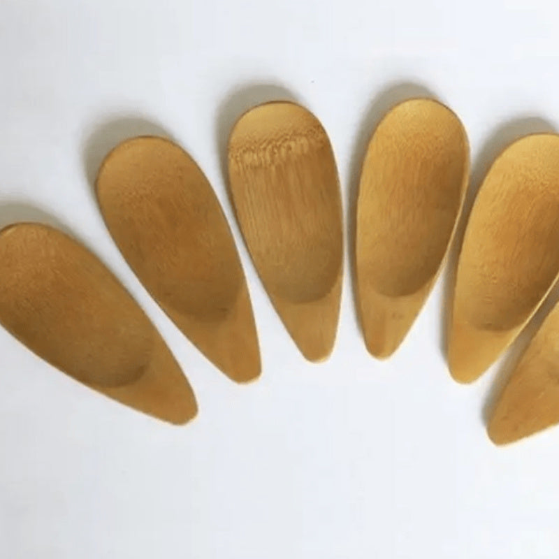 Set of 5 Mini EcoBamboo Spoons - Short Handle Tea Scoops for Ceremony, Dessert, Ice Cream - Essential Kitchen Accessories