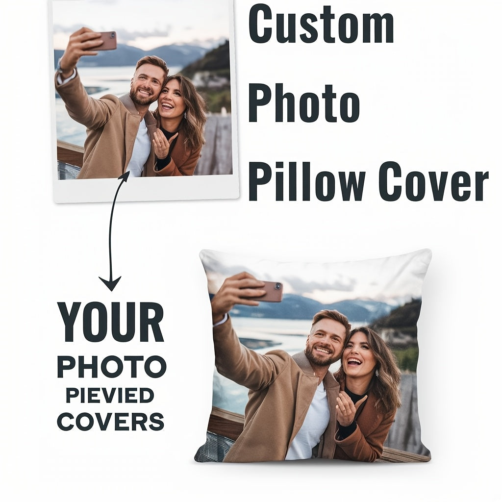 Personalized 18x18 Pillow Cover - Great for Home Decoration & Celebrations such as Valentine's Day, Christmas, Thanksgiving, New Year - Wonderful Family Gift & Anniversary Gift, Printed on one side, Made of Polyester