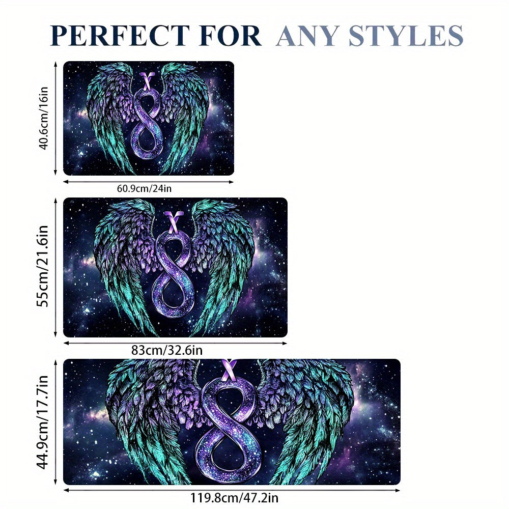 Non-Slip Kitchen Mat with Vibrant Dragon Design - Ideal for Gaming Rooms, Living Rooms, Bedrooms, Bathroom Sinks, Laundry Spaces, and Kitchen Floors. Made of Machine Washable Polyester.