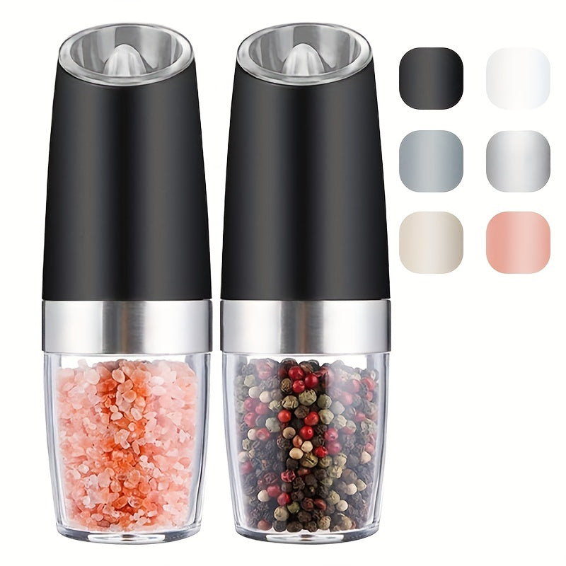 The Electric Salt and Pepper Grinder Set is a versatile kitchen tool that can grind either salt or pepper with adjustable coarseness. It is battery operated and features an LED light for easy use in low light settings. With its one-hand automatic