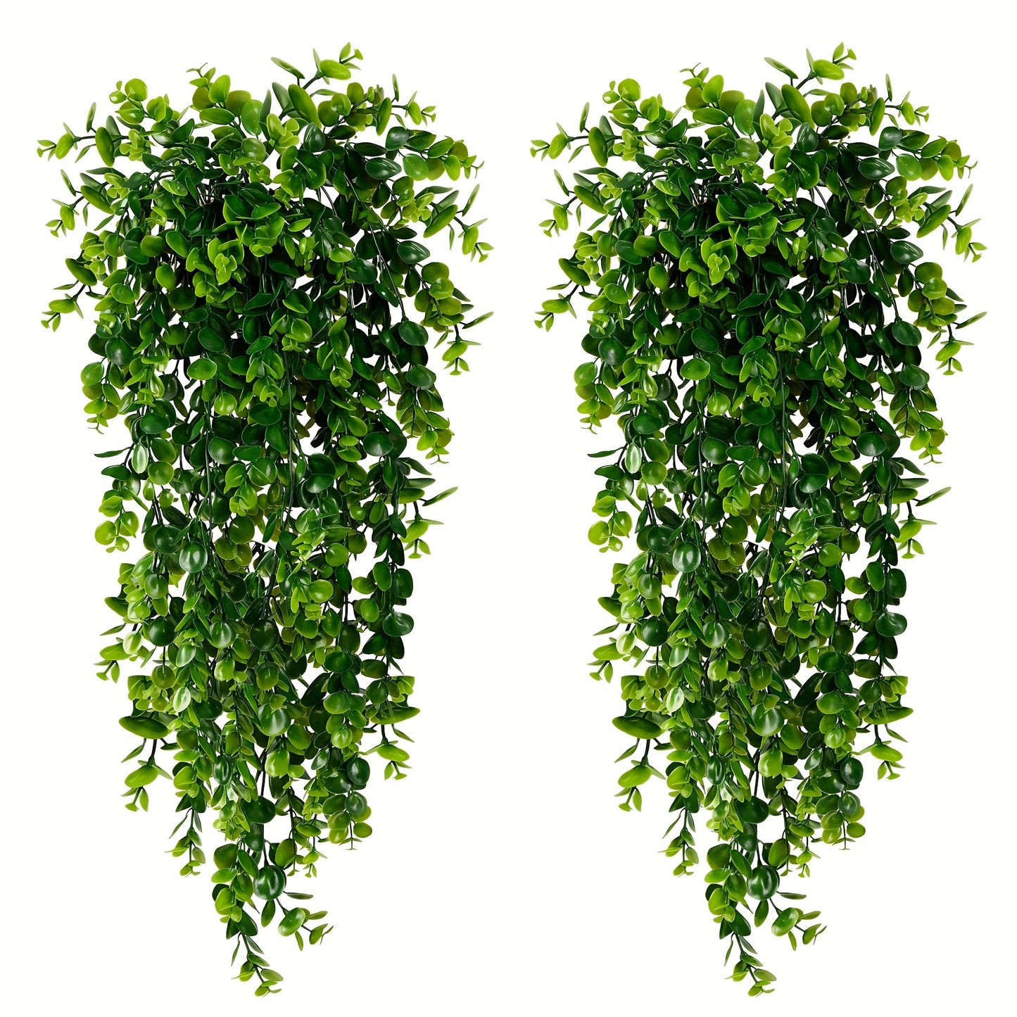 Decorative vine eucalyptus artificial hanging plant set of 2-4-8, UV resistant plastic for indoor/outdoor decor.