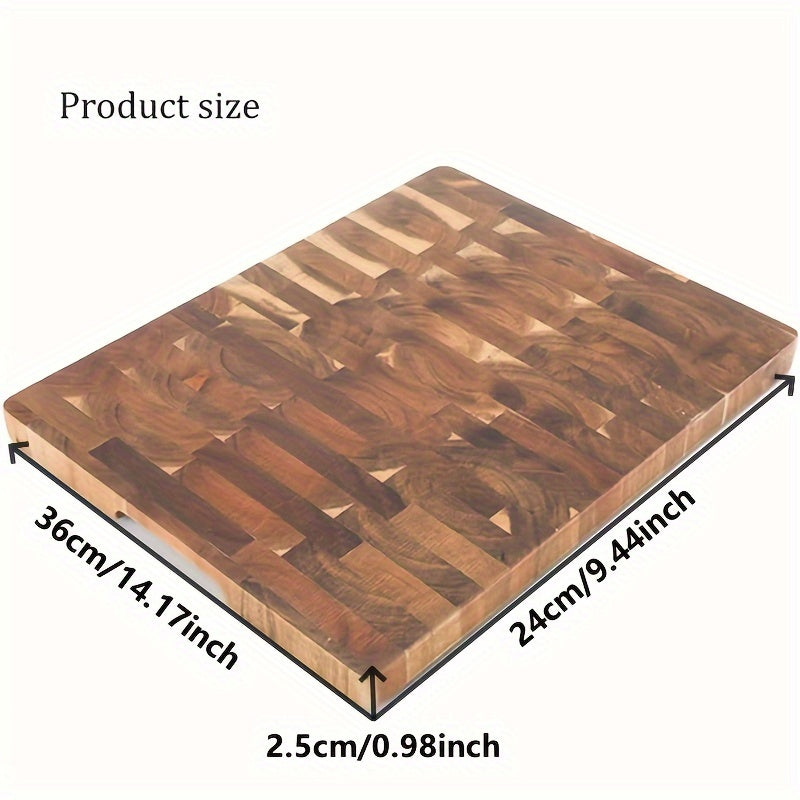 Stylish and compact acacia wood cutting board - Sturdy, substantial wood kitchen chopping block with effortless cleaning surface, resistant to mold and moisture - Ideal for holiday gatherings such as Christmas and Thanksgiving.