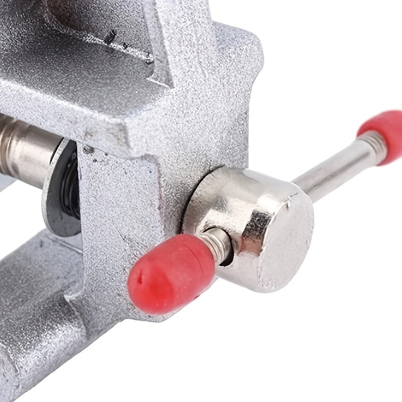 Mini bench vise for DIY projects, woodworking, jewelry making, and crafts. Made of durable metal with rubber grip and precision engineering.