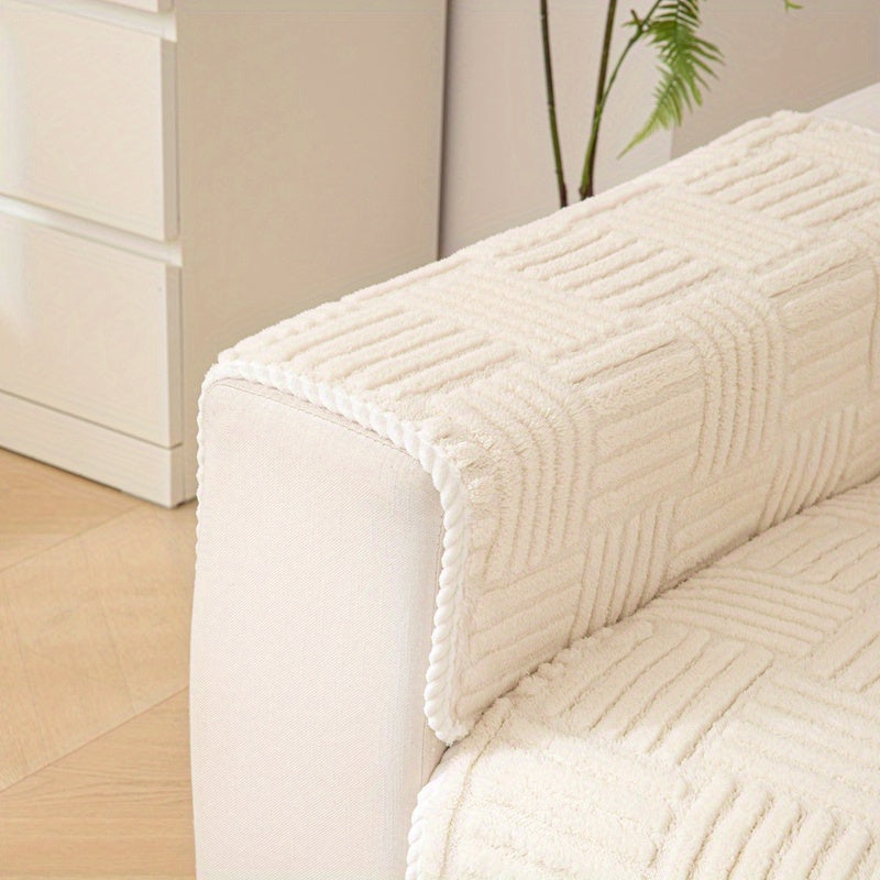 Soft, non-slip sofa cover for pet-friendly furniture protection in any room.