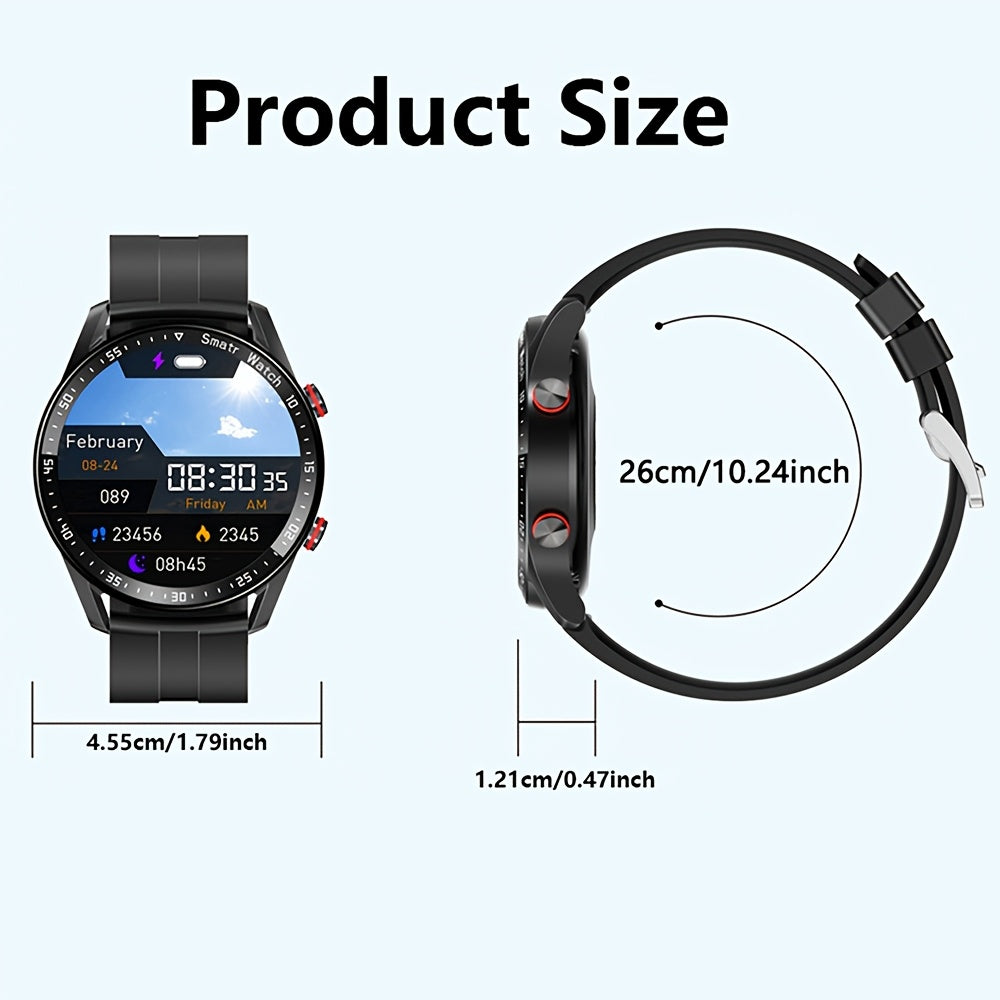 2024 Men's Wireless Smartwatch with Sports & Fitness Features, Sleep Monitoring, Step Counting, Calorie Tracking, iPhone/Android Compatibility.