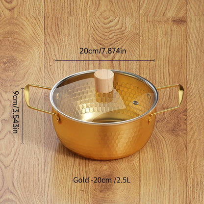 1-piece Small Pot, Perfect for Single Serving Hot Pot. Ideal for Dorm Rooms, Single Rooms, Camping, and Outdoor Use. Household Pot for Personal Use.