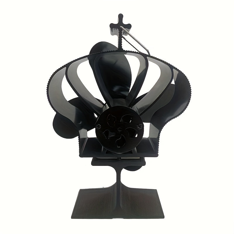 1 piece of the 4-Blade Mini Fireplace Fan featuring a Crown Top, Bracket Base, and Anti-Scald Hanging Hook. This Heat Powered Stove Fan is ideal for use with Wood, Log Burners, and Fireplaces. A must-have for your kitchen supplies.