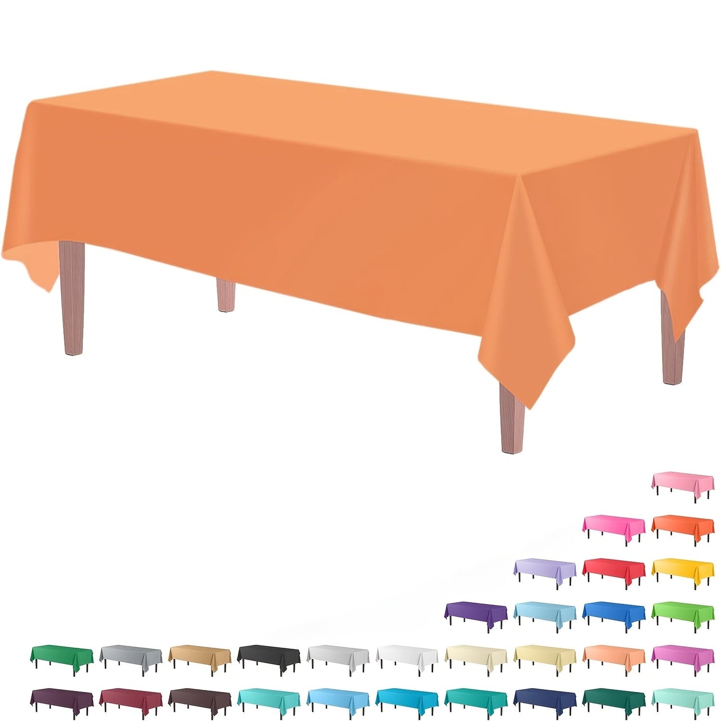 Essential for weddings and parties, this rectangular disposable plastic tablecloth is made of durable PEVA material. Measuring 137.16x274.32cm, it is waterproof and suitable for a variety of occasions, including birthdays, celebrations, and even bathroom