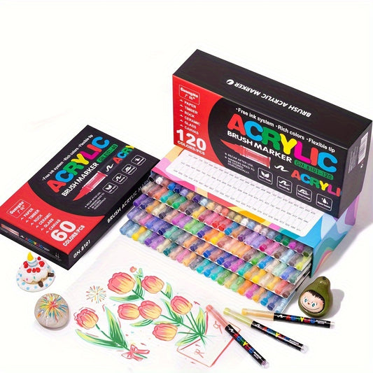 Color straight liquid acrylic marker set with soft tip for art and DIY projects. Large capacity non-press pen ideal for hand-painted graffiti and anime art.