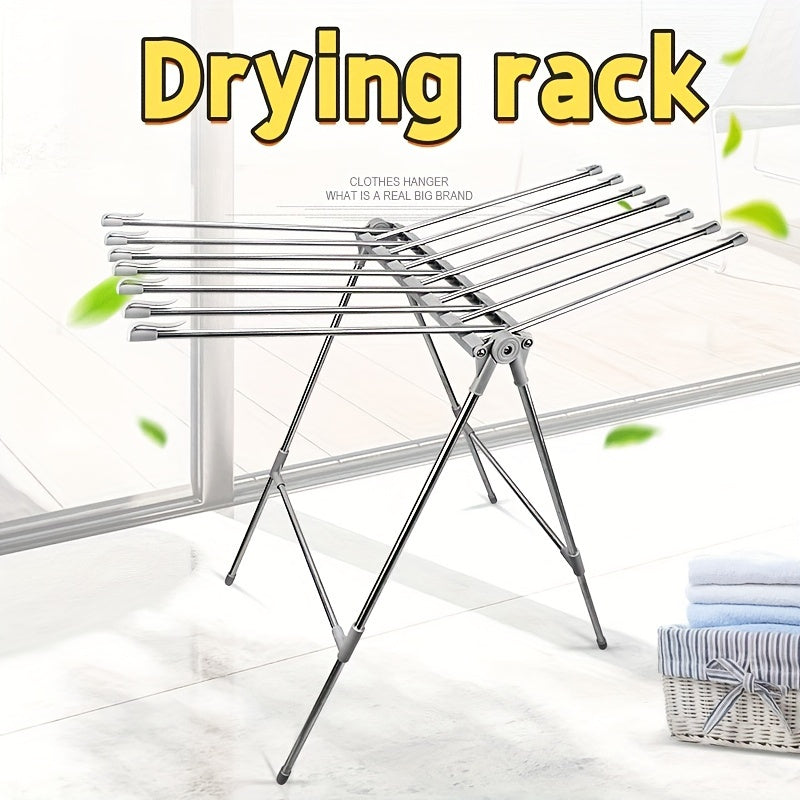 Foldable Clothes Drying Rack - Perfect for Outdoor Camping and Home Use! This freestanding laundry dryer stand is made of durable stainless steel and is easy to store when not in use. Ideal for drying racks.