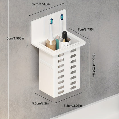 1 wall-mounted toothbrush holder for bathroom storage and organization with multifunctional toothpaste and toothbrush container.