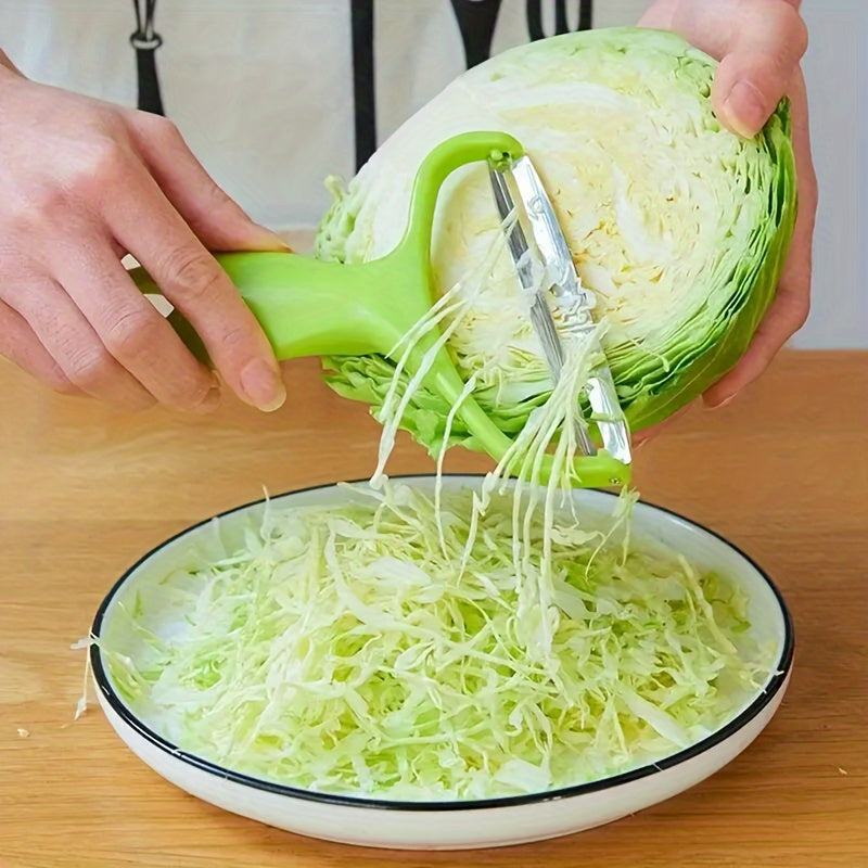 Versatile Large Cabbage Shredder & Slicer - Safe Vegetable Cutter for Purple Cabbage, Lettuce - Wide Opening Peeling Knife