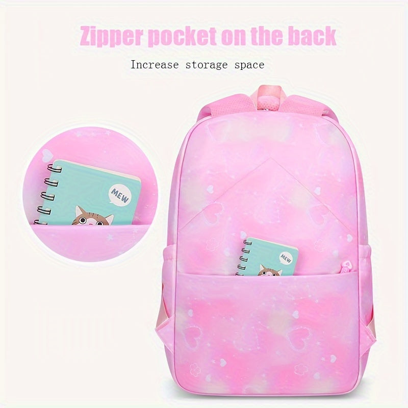 New children's backpack with gradient colors, waterproof and spine protection.