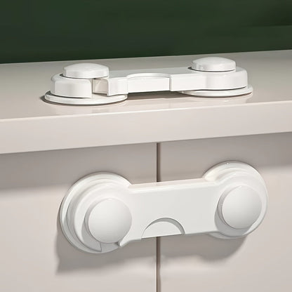 Set of 6 Child Safety Locks - Made of BPA-Free White Plastic - Keep Cabinets & Drawers Secure with Reliable Latches