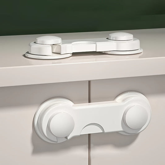 Set of 6 Child Safety Locks - Made of BPA-Free White Plastic - Keep Cabinets & Drawers Secure with Reliable Latches