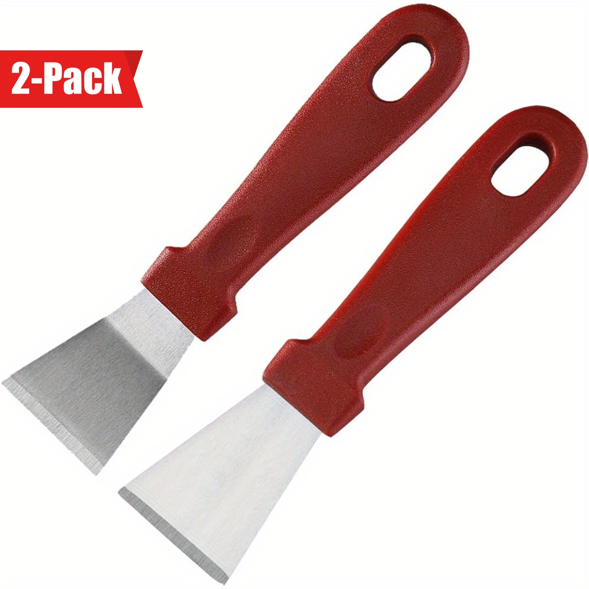 Set of 2 Stainless Steel Scrapers for Cleaning - Ideal for Removing Debris from Freezers, Refrigerators, and Kitchen Range Hoods