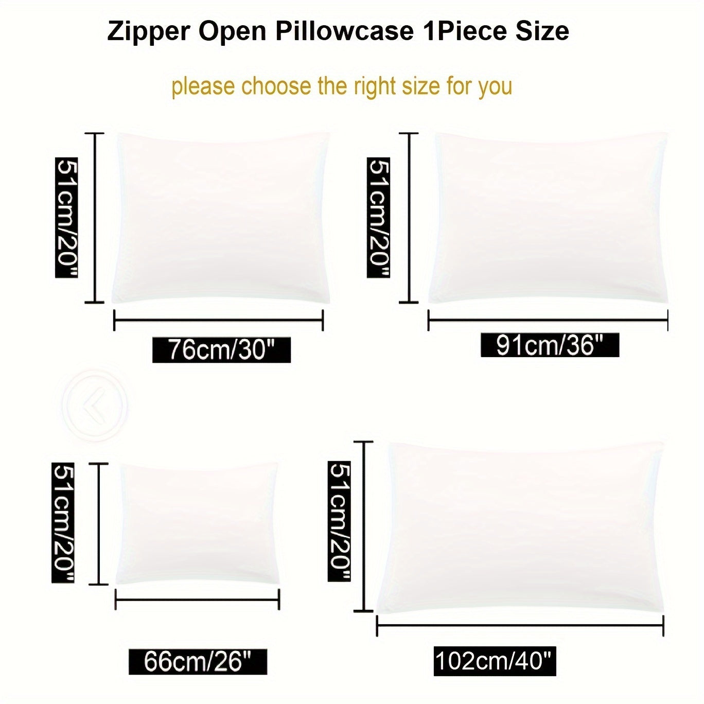 Breathable Microfiber Pillowcase with Zipper Closure- Solid Color, Various Sizes Available, Soft Texture