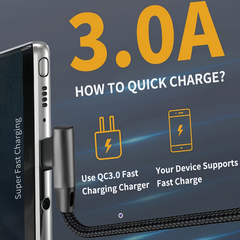 UGREEN USB на USB C кабель в 1 шт. или 3 шт., с 90-градусным дизайном для быстрой зарядки. Совместим с различными устройствами, такими как iPhone, Samsung, Google Pixel, LG и Nintendo Switch.