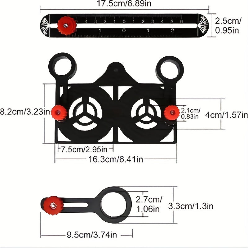 6 Fold Aluminium Alloy Angle Ruler Finder Measuring Ruler Template Tool