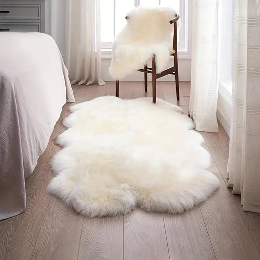 Plush Faux Wool Area Rug - Perfect for Living Room or Bedroom Decor! This Tie-Dyed Fluffy Shaggy Floor Carpet is Non-Slip and Great for Game Rooms and Dormitories. Upgrade your Space with this Stylish Rug!