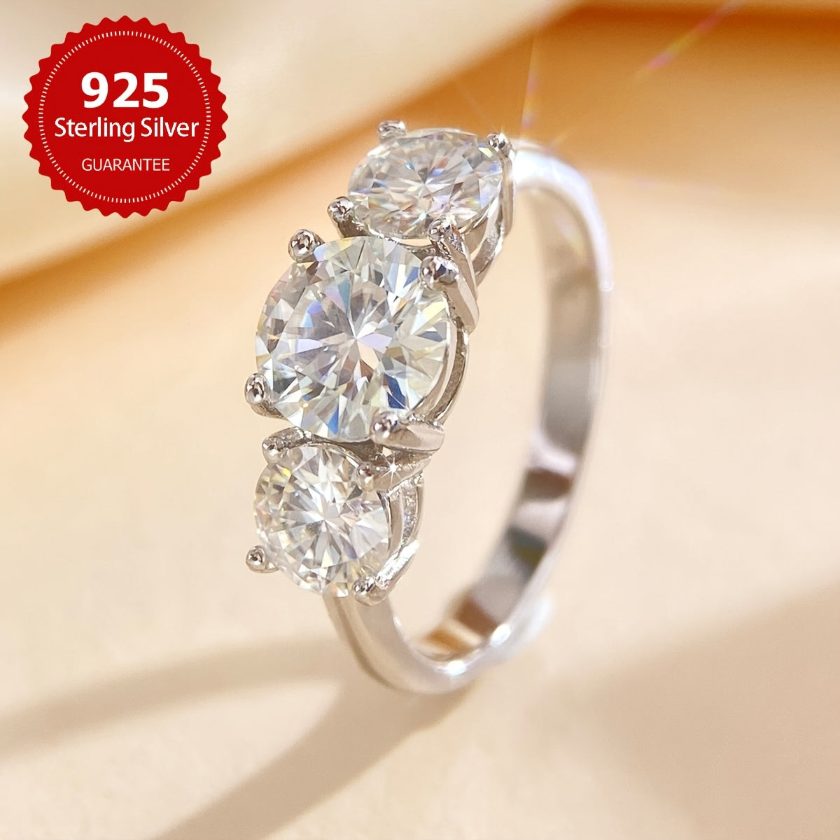 Exquisite 925 Sterling Silver Engagement Ring Featuring 1.6CT/2CT Moissanite Stone, Perfect for Proposing or Celebrating Milestones, Timeless Anniversary Jewelry Gift for a Special Woman