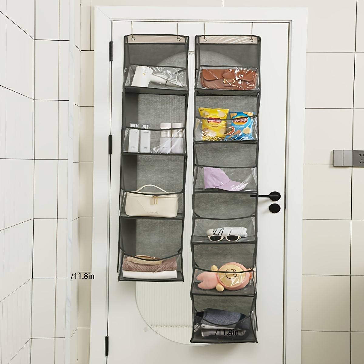 Fabric hanging pocket for home use, dormitory storage bag hung behind the door.