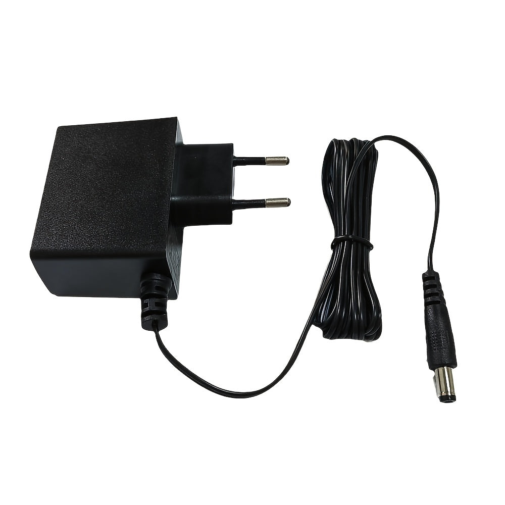 12V power adapter with various amp options, also compatible with 5V and 9V devices. Suitable for LED light strips, security cameras, routers, and speakers.