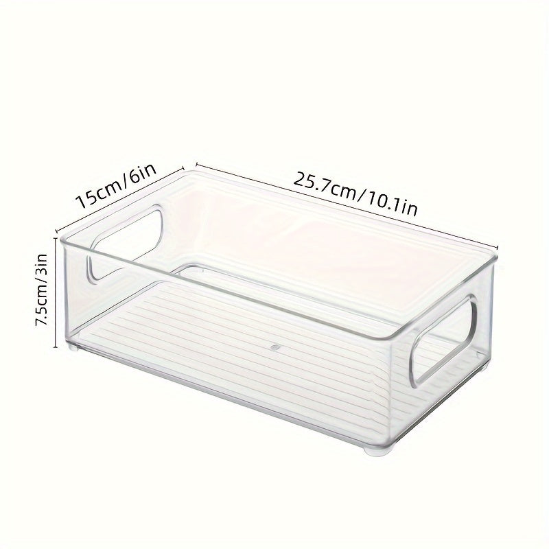 Stackable Refrigerator Organizer Box Transparent Kitchen Container for Pantry, Cabinet, Shelf, Drawer, Refrigerator - Ideal for Food Safe Storage of Snacks, Fruits, Vegetables, and Drinks, Multipurpose Storage Box