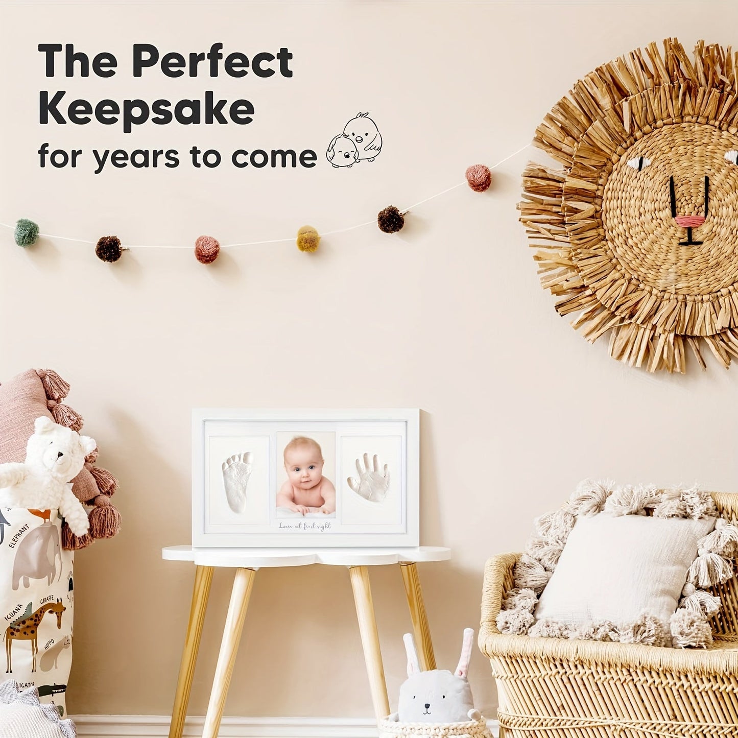 Capture the memories of little hands and feet with the White Handprint and Footprint Kit. A perfect keepsake frame for Christmas, Halloween, Thanksgiving, New Year's, Valentine's Day, or Carnival gifts.