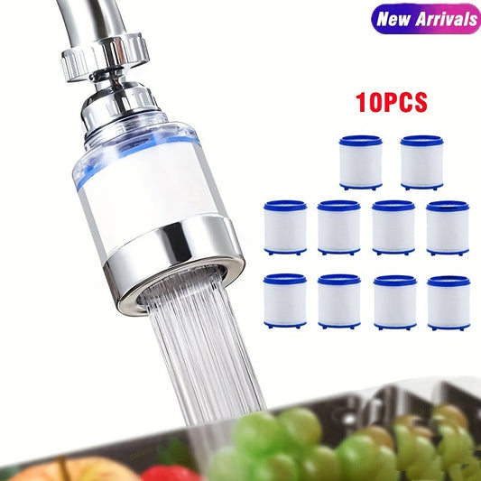 360 Degree Rotating Front Filter Faucet Filter for Bathroom and Kitchen Tap Water Purifier with Pressure Boosting and Splash-proof Faucet Shower