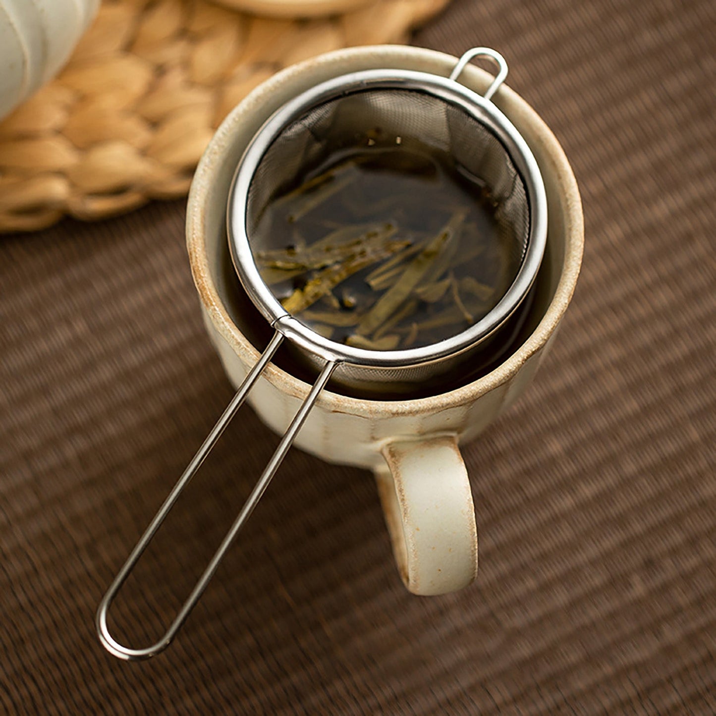 Deep Fine Mesh Tea Infuser Filter With Handle - Stainless Steel Tea Strainer for Home Use