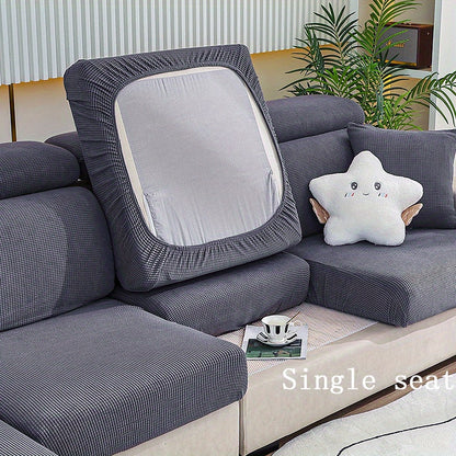 Anti-slip sofa cushion cover with elastic band for universal furniture protection in bedroom, office, and living room. Four seasons slipcover for comfortable and stylish seating.