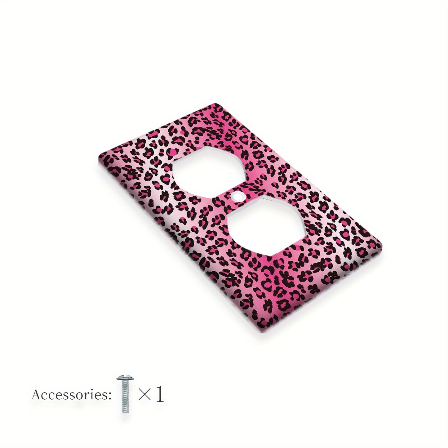 Pink leopard print light switch cover for 1 or 2 switch plates, a unique addition to home decor.