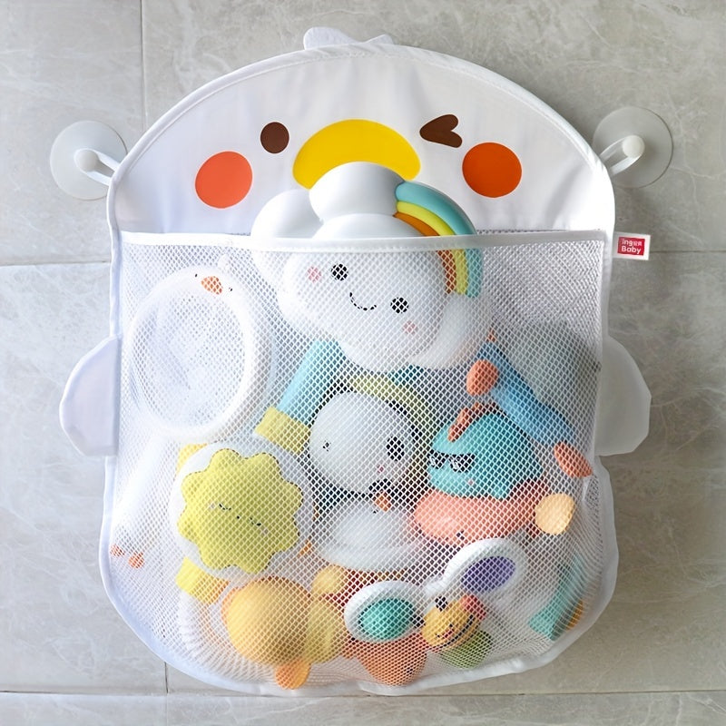 Cartoon Bath Storage Net Bag - Waterproof and Neatly Organized with Suction Cup Hanging! Perfect Christmas or Halloween Gift