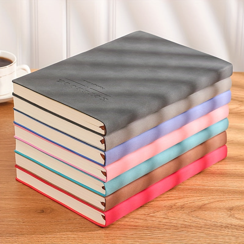 Personalized squared ruled soft leather notebook with bookmark is ideal for business meetings and academics.