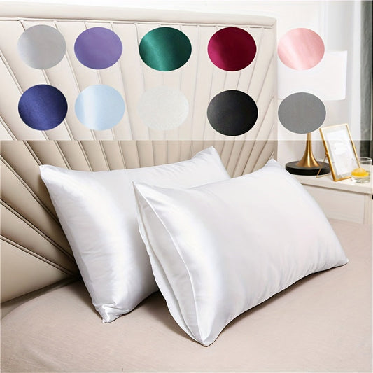 Two pieces of satin pillowcases (pillow core not included), featuring soft and breathable fabric, high-quality envelope design for protecting pillows in bedroom, sofa, or home decor.