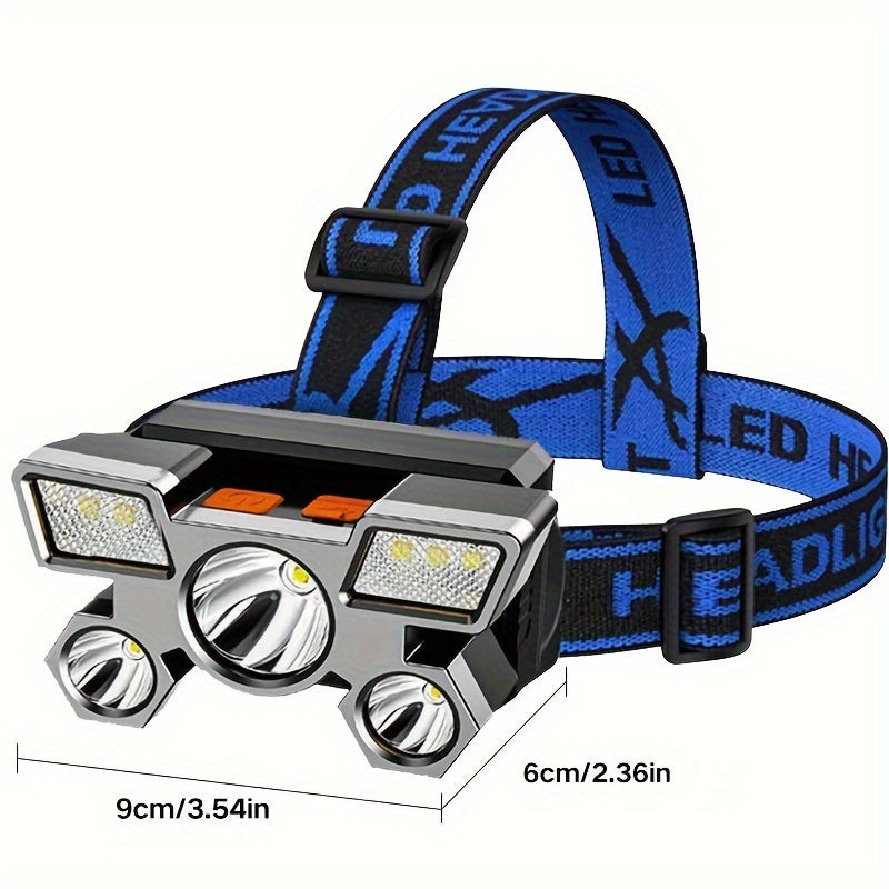 USB Rechargeable LED Headlamp with Multiple Light Modes and Long Runtime.