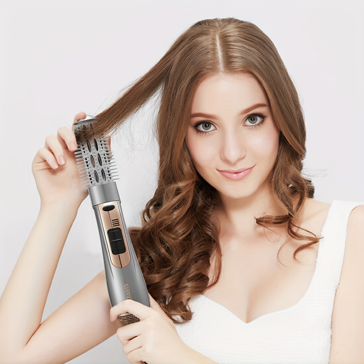 CRASTS Professional Hair Dryer Brush Comb Set, 800W Dual-Function Heat Styling Tool with Replacement Brush Heads. European Standard Plug, 220V Plug Powered. Ideal for Straightening and