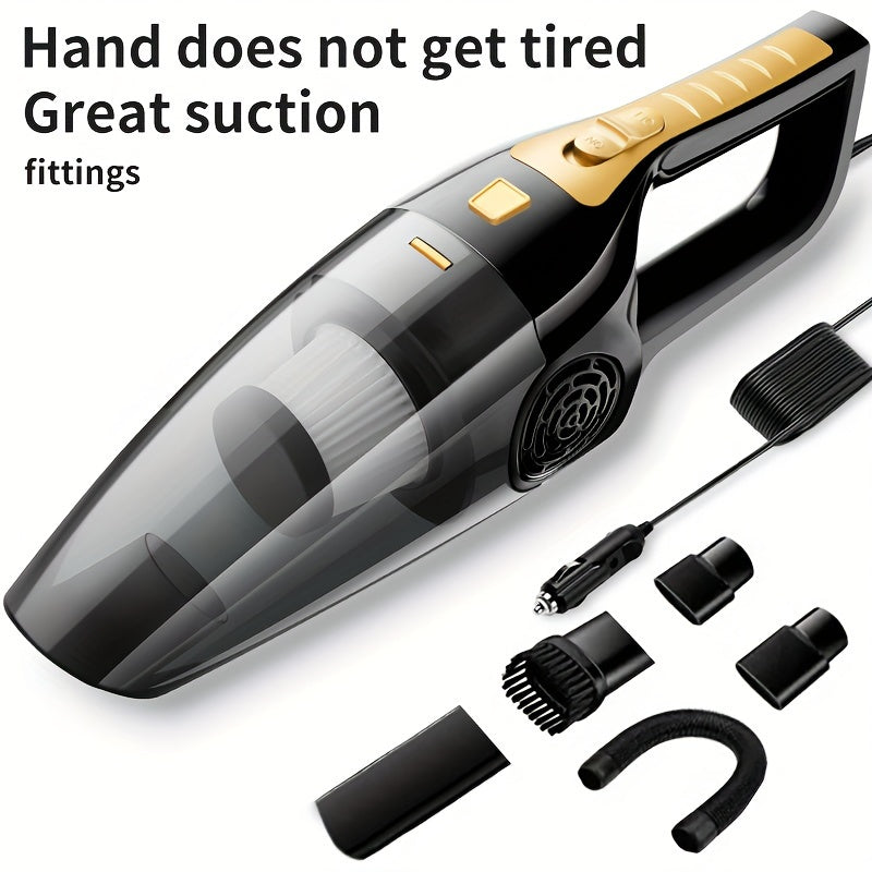 Portable car vacuum cleaner with strong suction power for effective dust removal.