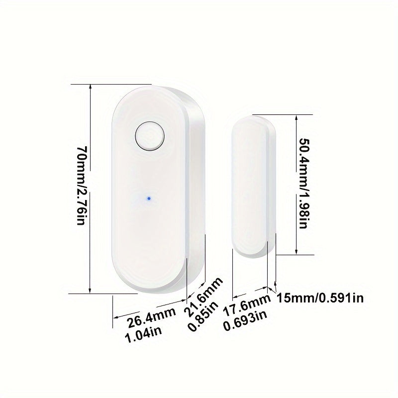 Tuya WiFi door/window detector for smart home, compatible with Alexa and Google Assistant.