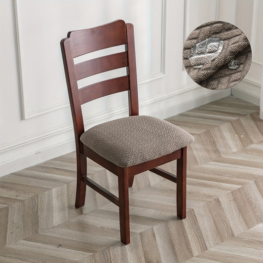 Waterproof restaurant chair covers in grid velvet jacquard style, suitable for protecting kitchen chairs from pets. Detachable, washable, and ideal for home decor.