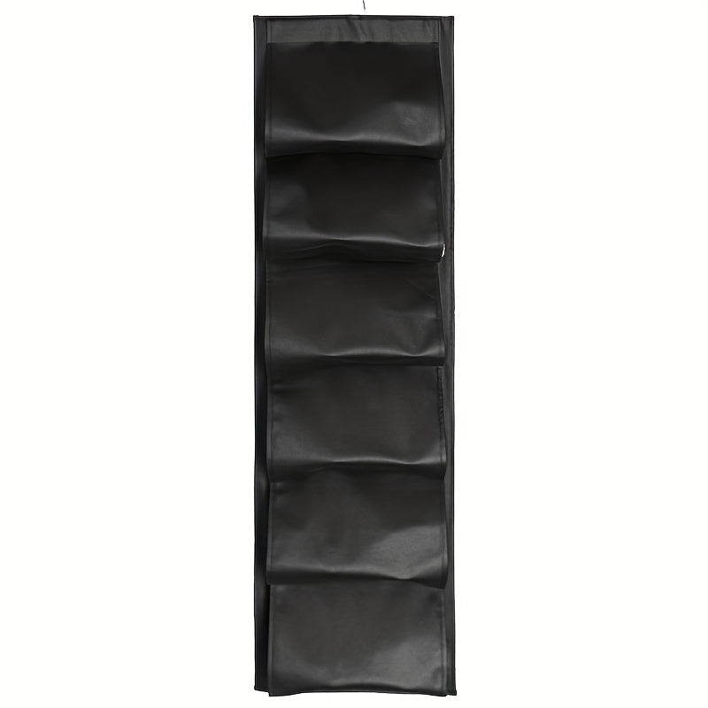 Foldable dustproof shoe organizer with 12 compartments for hanging, a perfect space-saving storage solution for your shoes in the closet or wardrobe. Can also be used for boots.